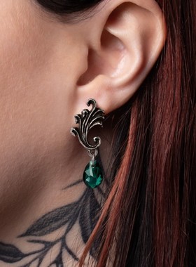 Alchemy暗黑哥特E490 Churchyard教堂庭院维多利亚水晶复古耳环