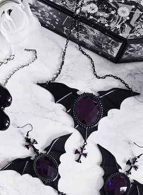 KILLSTAR暗黑哥特EVIL INTENTIONS暗夜蝙蝠吸血鬼个性夸张项链