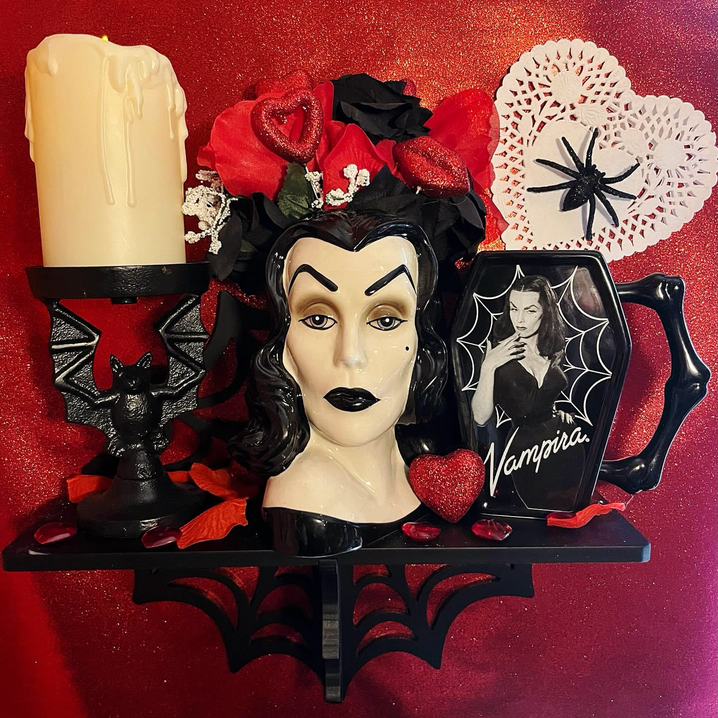 暗黑哥特怪诞吸血鬼肖像花瓶