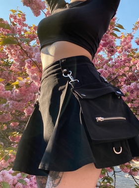 KILLSTAR哥特暗黑Gunner亚文化A字挎包学生jk链条半身短裙