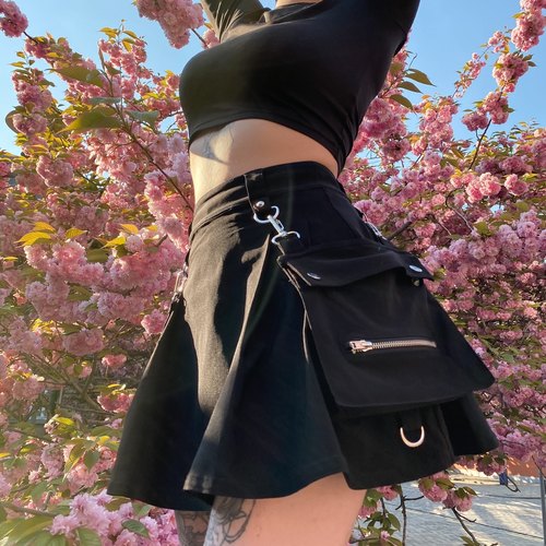 KILLSTAR哥特暗黑Gunner亚文化A字挎包学生jk链条半身短裙