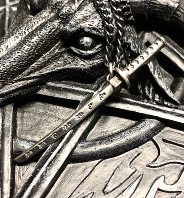 英国A牌日本武士刀摇滚项链