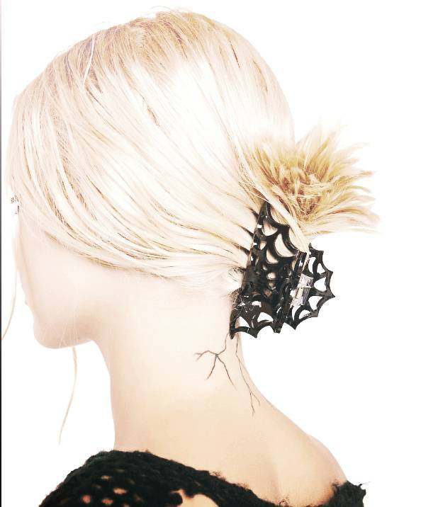 暗黑哥特怪诞蜘蛛网摇滚朋克抓夹