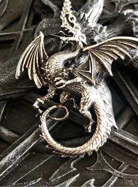 Alchemy Gothic P323 THE WHITBY WYRM哥特复古飞龙维京暗黑项链