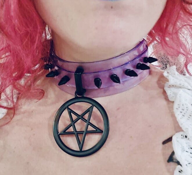 killstar暗黑哥特i-c magic马卡龙紫摇滚朋克街头透明五芒星颈带