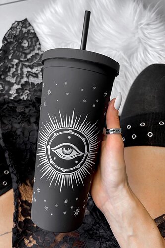 KILLSTAR哥特暗黑ASTRAL PLEXUS星体摇滚朋克塑料吸管冷饮杯