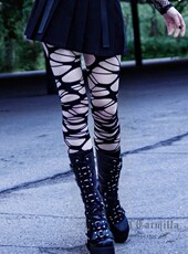 чулочно-носочные изделия 美国潮牌killstar carved up哥特朋克摇滚重金属破洞美腿袜打底袜