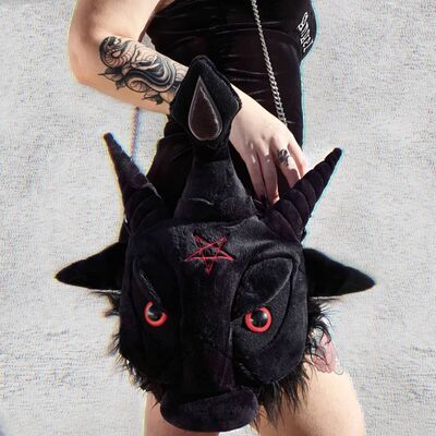 哥特暗黑毛绒立体玩偶朋克挎包