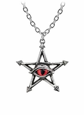 Alchemy Gothic P805 RED CURSE 哥特风恶魔之眼五芒星护符项链