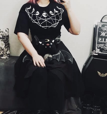 东欧哥特月相短袖超短t恤