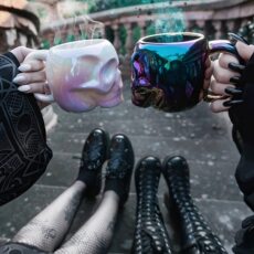 Креативные чашки 潮牌killstar skull 哥特朋克摇滚炫彩骷髅陶瓷杯咖啡杯茶杯双色