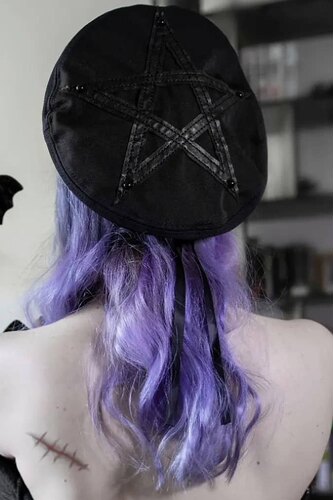 暗黑哥特KILLSTAR Black Fate哥特朋克摇滚五芒星贝雷帽帽子
