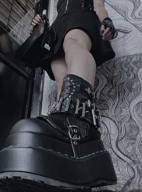 DEMONIA暗黑哥特亚文化BEAR-150辣妹高街原宿日系厚底骷髅松糕靴