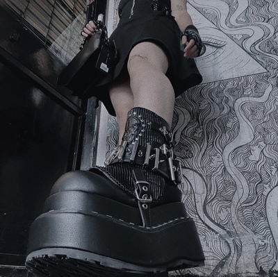 DEMONIA暗黑哥特亚文化厚底靴