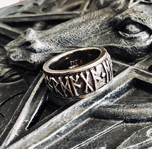 ALCHEMY The Dark Age R173 Runeband如尼文维京哥特骷髅指环戒指