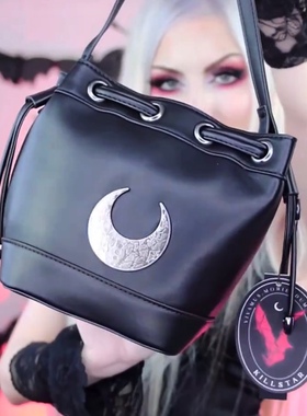 KILLSTAR暗黑哥特Ozul亚文化复古月亮辣妹街头摇滚个性pu小水桶包