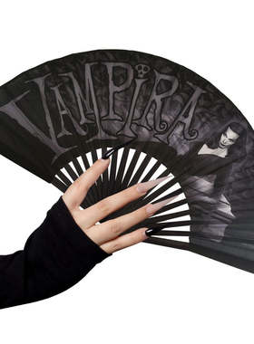 KREEPSVILLE 666暗黑哥特怪诞VAMPIRA COFFIN吸血鬼复古手折扇
