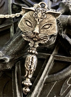 英国A牌圣猫哥特埃及镜子项链