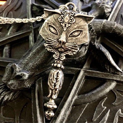 英国A牌圣猫哥特埃及镜子项链