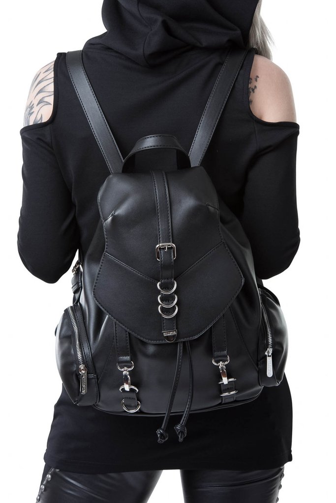 killstar摇滚风皮带扣双肩背包