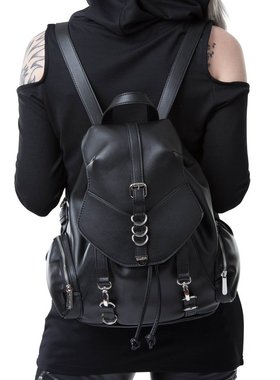 潮牌KILLSTAR  Misha哥特朋克摇滚黑皮带扣双肩背包