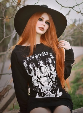 KILLSTAR暗黑哥特Bad Witches Club五芒星长袖卫衣亚文化连衣裙