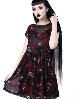 潮牌KILLSTAR Mary 黑符文哥特吸血鬼薄纱连衣裙