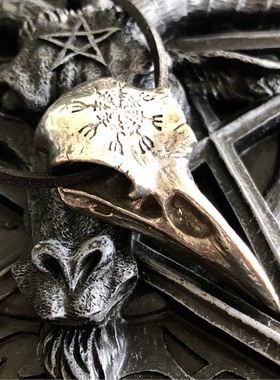 乌鸦头骨骷髅哥特项链