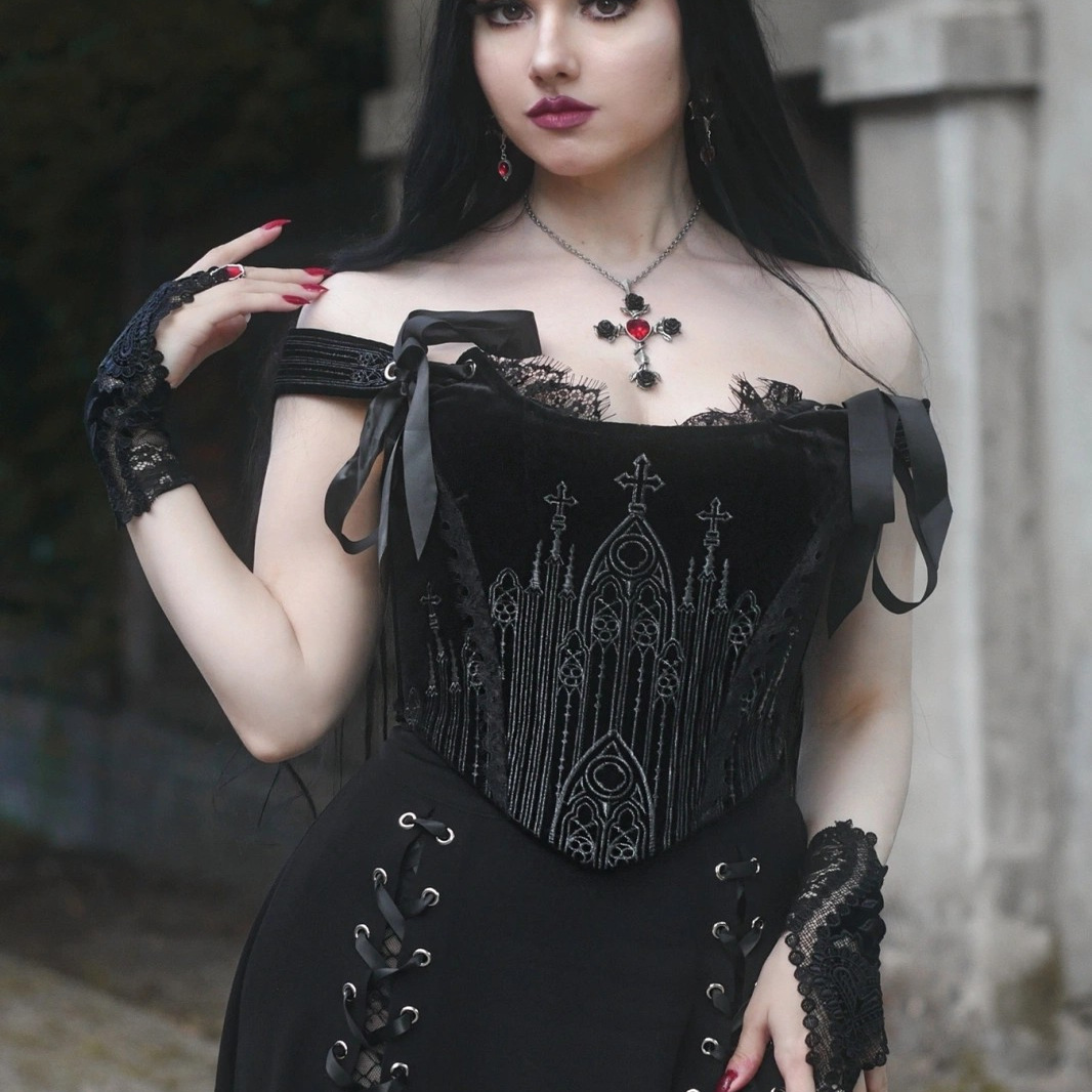 东欧RESTYLE暗黑哥特SACRED RITUALS刺绣宫廷维多利亚马甲束胸