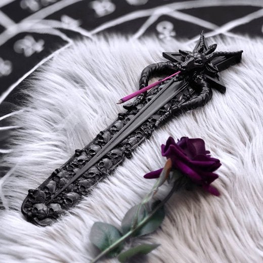 潮牌哥特五芒星骷髅树脂香插