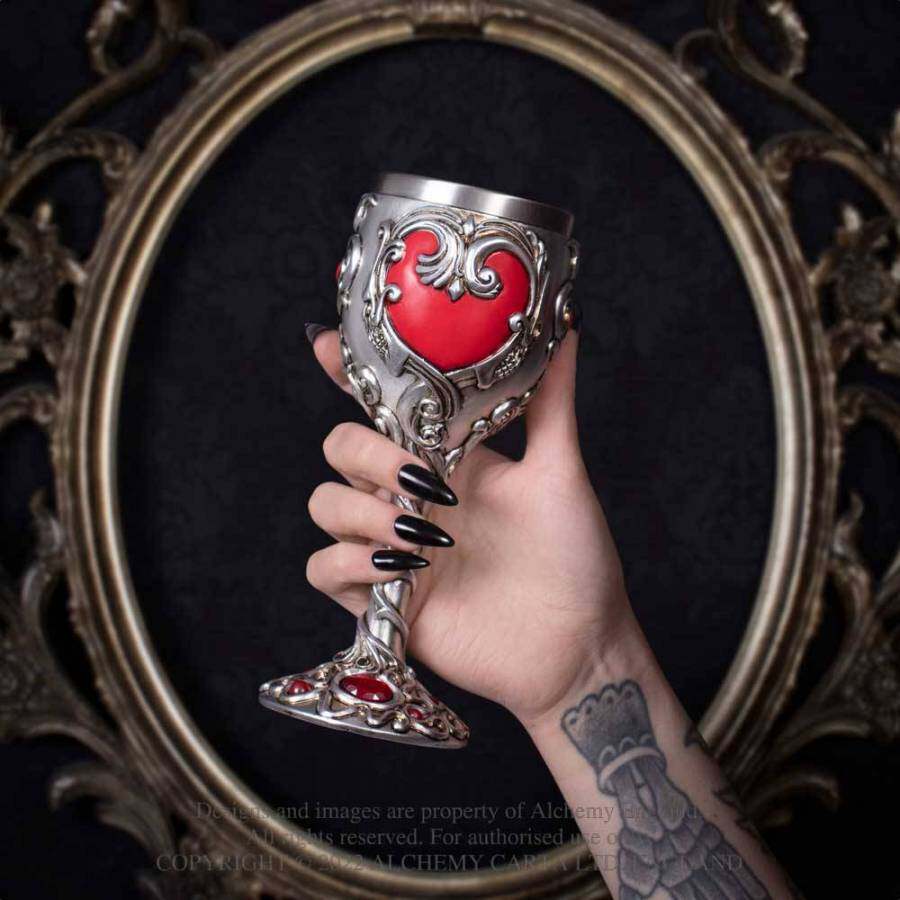 Alchemy暗黑哥特VG1 BLOOD HEART血之心中世纪复古树脂高脚酒杯