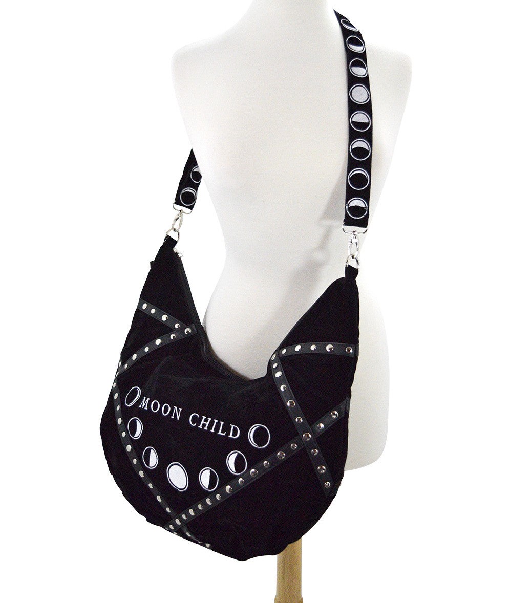 restyle复古铆钉拼接单肩包