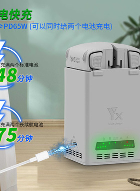 适用大疆DJI Lito1双电池充电器LitoX1双向管家双路快充同时充