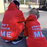 Pet Parent -Child Custom Куртка Пейнкота Водонепроницаемость нелегко придерживаться плюшевой кошки Золотые волосы Аляска