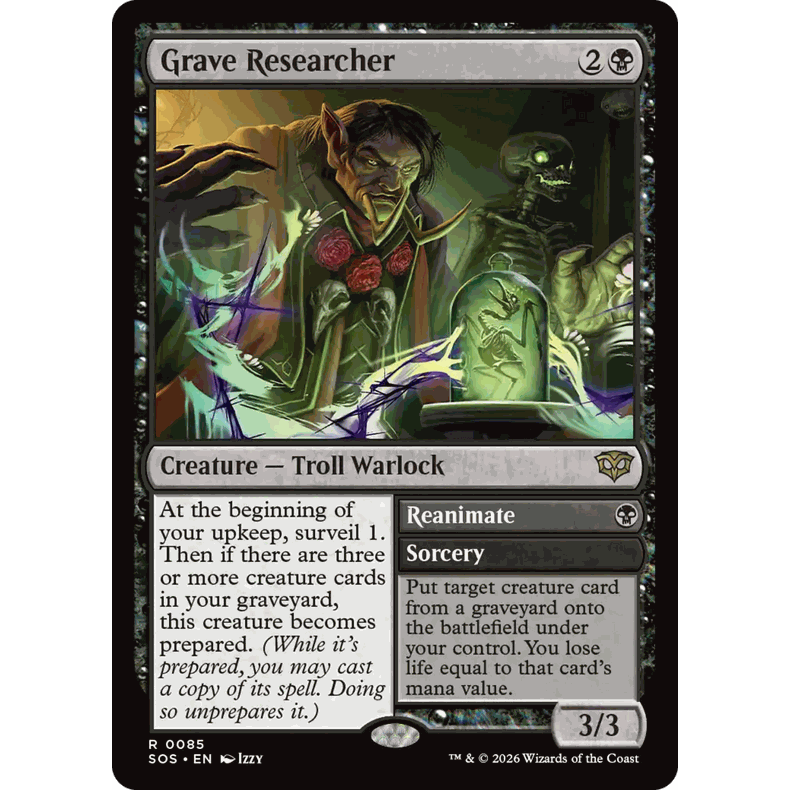 SOS 85 坟墓研究员 // 活尸法 Grave Researcher 万智牌 闪 R