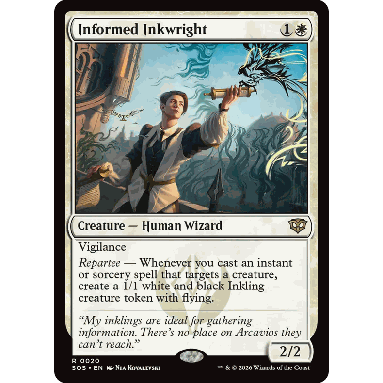 SOS 20 灵通弄墨师 Informed Inkwright 万智牌 闪 R