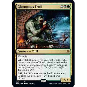 ELD 327 暴食巨魔 Gluttonous Troll 万智牌 闪 R