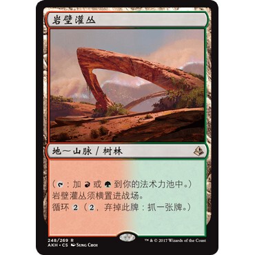 AKH 248 岩壁灌丛 Sheltered Thicket 万智牌 闪 R