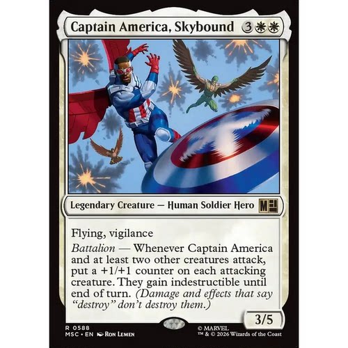 MSC 588 万智牌 翔空美国队长Captain America,Skybound扩画 闪 R