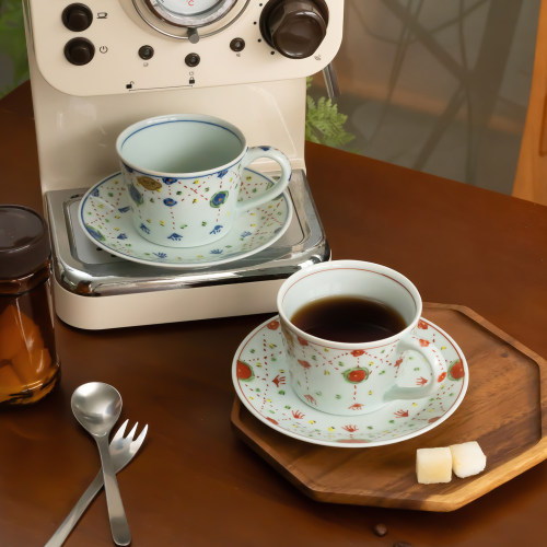 日本进口有田烧咖啡杯碟