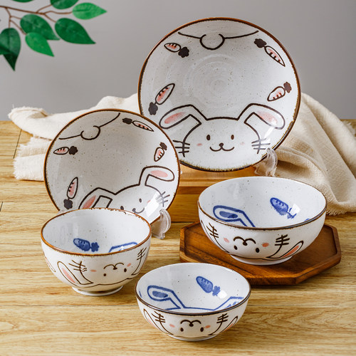 李赫宰同款日本进口陶瓷兔子餐具