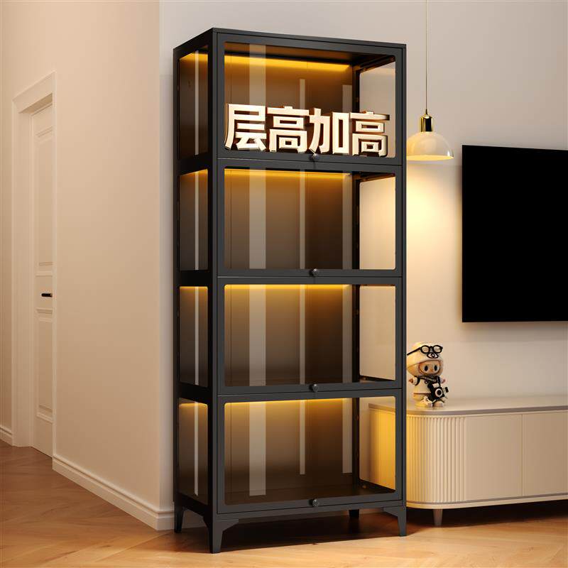 加高手办展示柜透明玻璃陈列柜盲盒收纳柜适用乐高模型痛柜储物柜