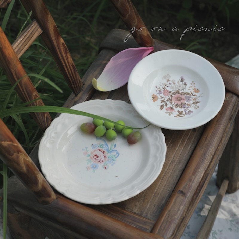 甜点盘赴一场外单野花法式乡村