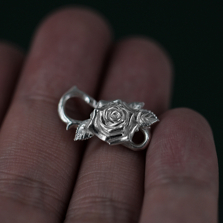 身境饰物野蔷薇原创设计纯银玫瑰