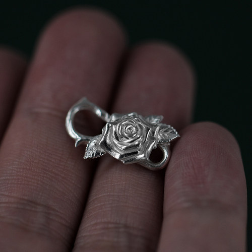 身境饰物野蔷薇原创设计纯银玫瑰