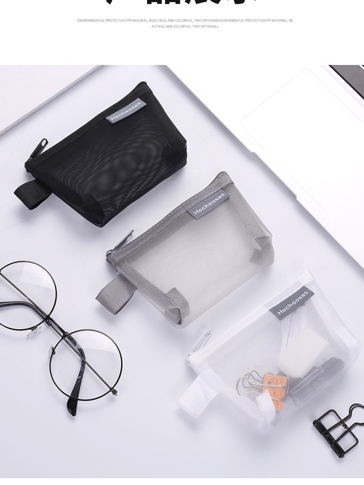 简约立体三角网纱零钱包复古色钥匙包卡片包零钱袋透明收纳袋Q73,收纳整理,其他收纳袋,淘宝优惠券,粉丝福利购,淘宝优惠卷