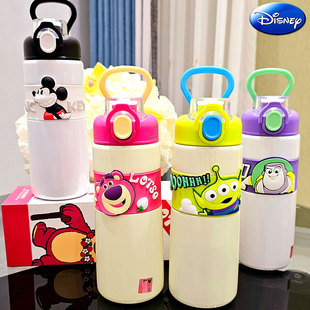 迪士尼水杯儿童可爱吸管杯直饮杯两用款316不锈钢保温杯学生杯子