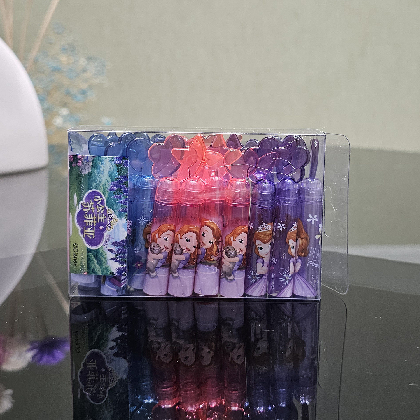 迪士尼可爱造型笔帽苏菲亚小公主笔盖铅笔帽保护盖塑料笔套18个装