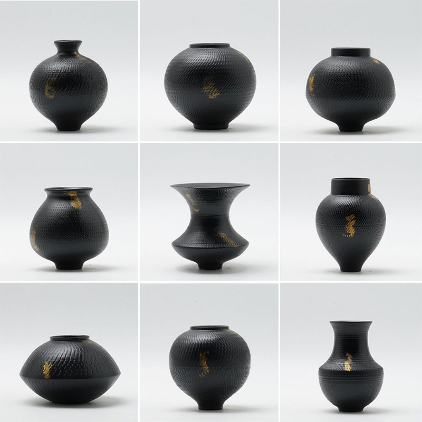 新中式黑色花瓶小摆件客厅陶瓷插花花器样板间酒店展示柜软装瓷器