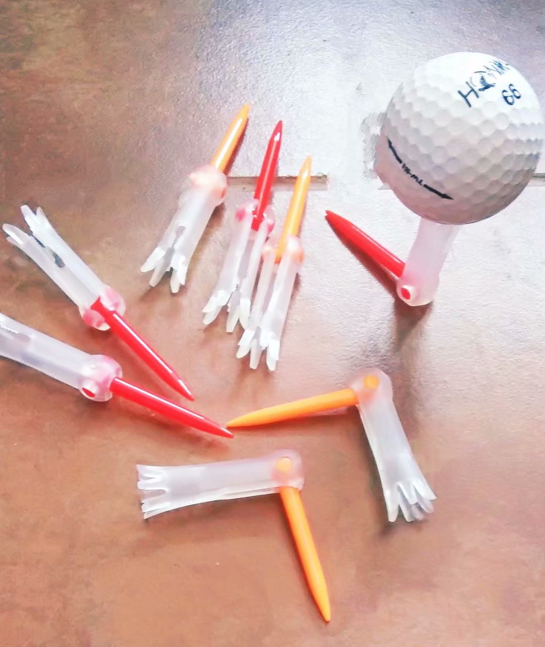 高尔夫球tee透明梯能折回打不断球钉软塑料折叠golf球梯结实反复